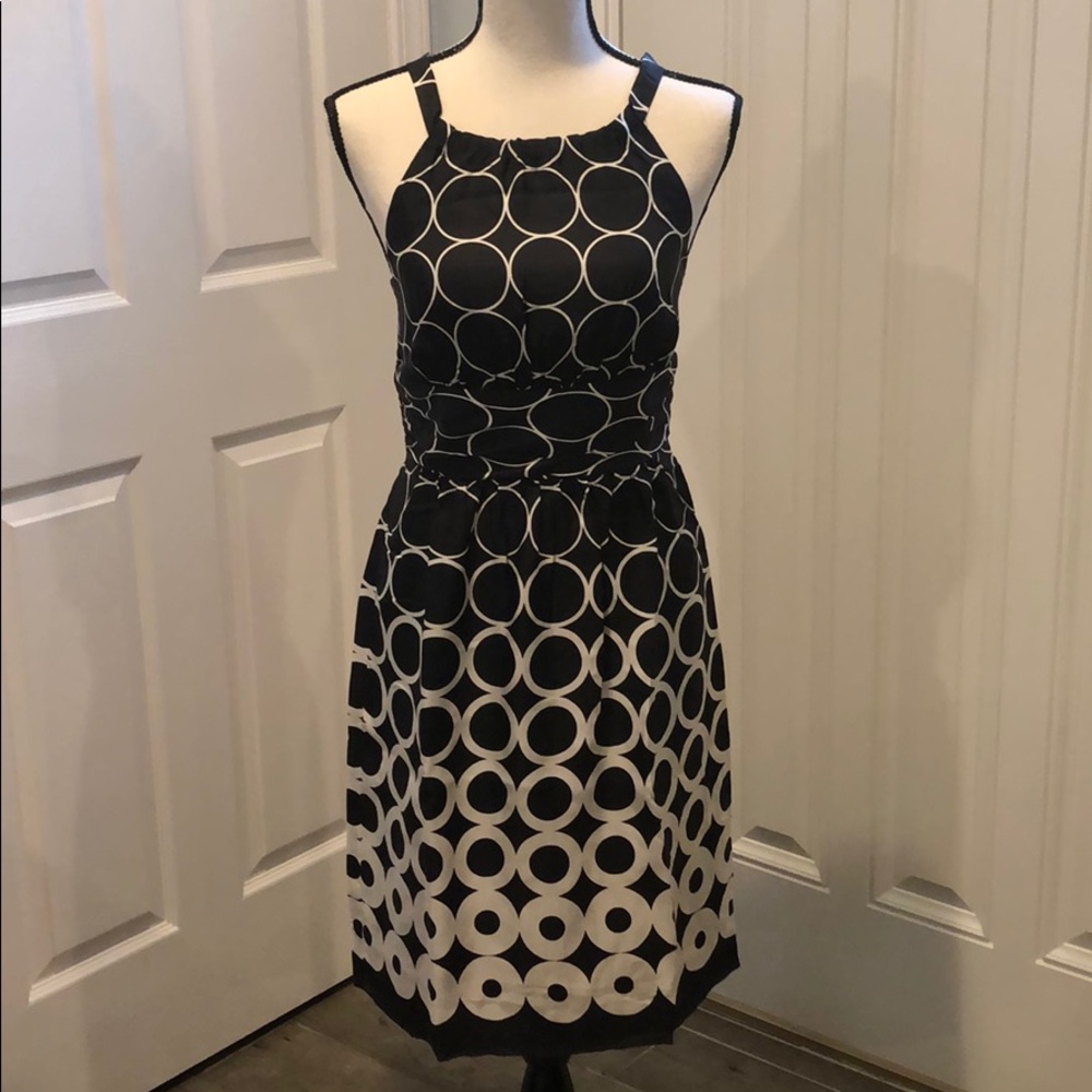 WHBM Cinched Waist Halter Silk Dress